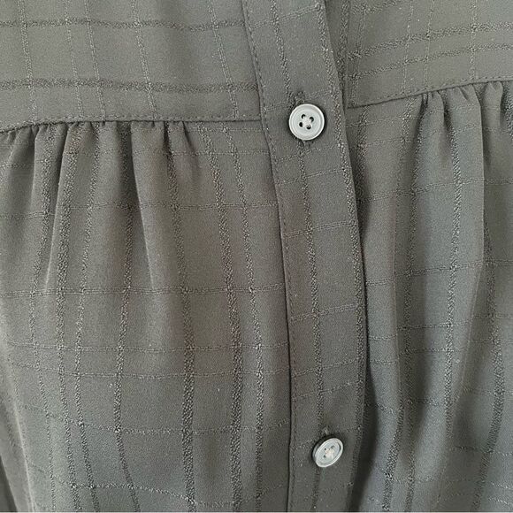 Loft Black Jacquard Patterned Button Down Blouse - Picture 4 of 10